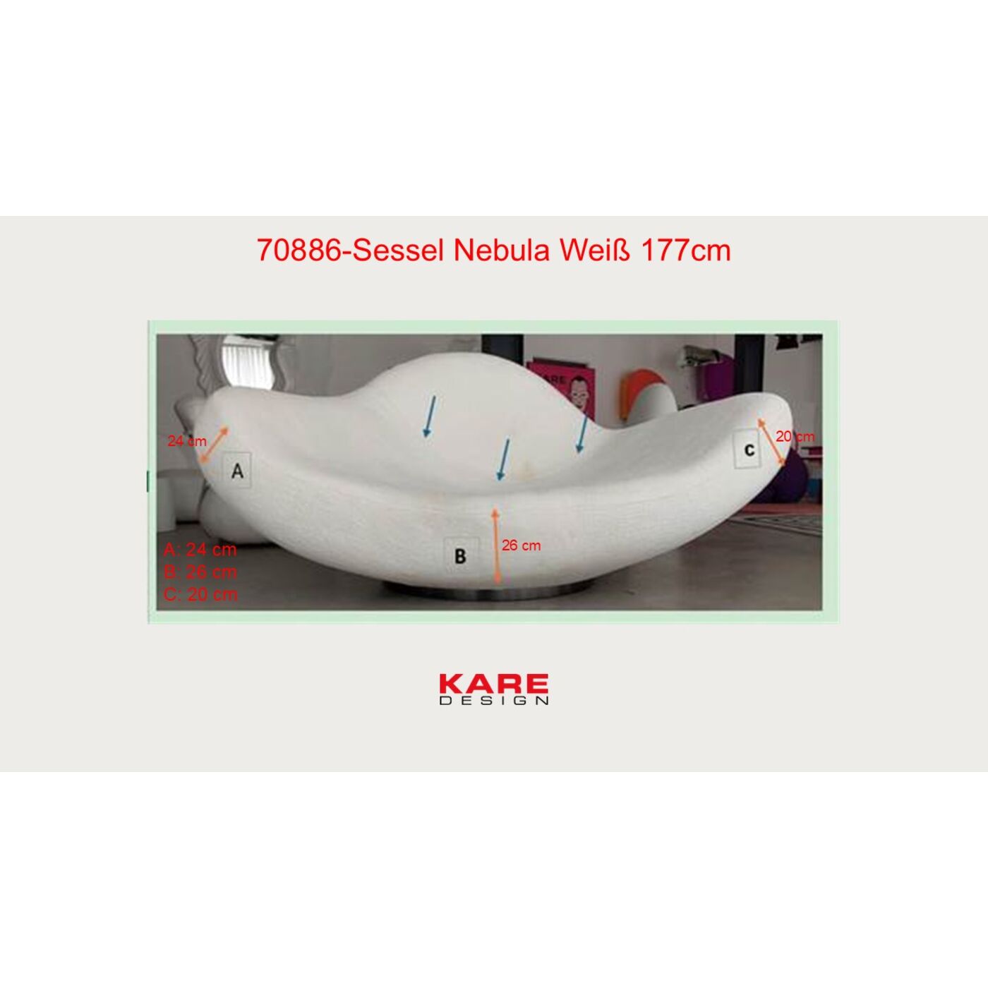 Кресло KARE x Karim Rashid Nebula Nature 177 см